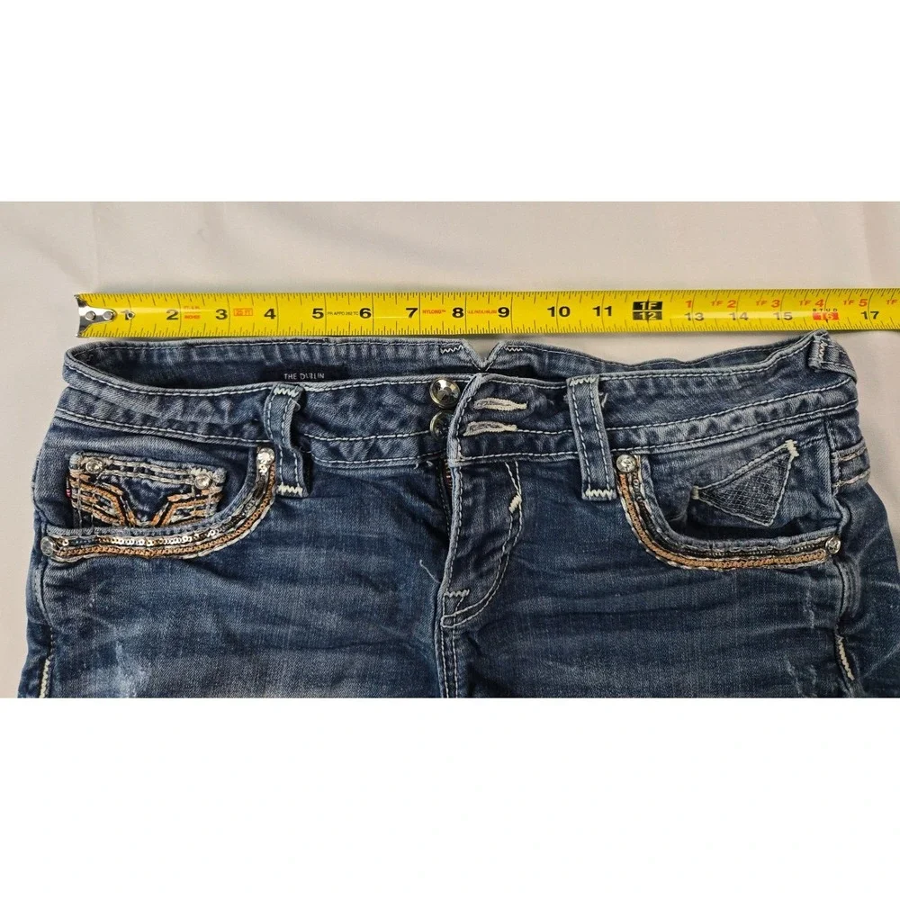 Vigoss The Dublin Short 7/8‎ Cotton Blend Y2K McBling Festival Sequin Denim